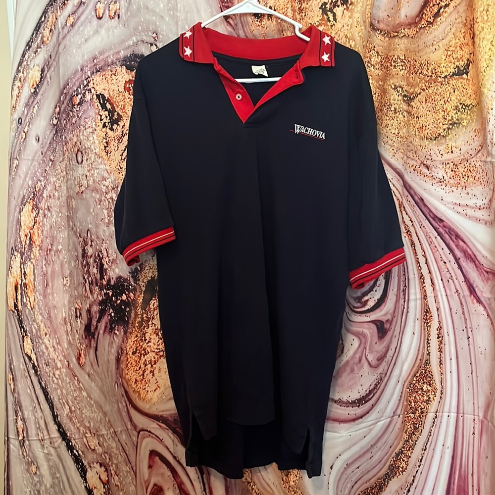 Vintage Wachovia bank collared shirt